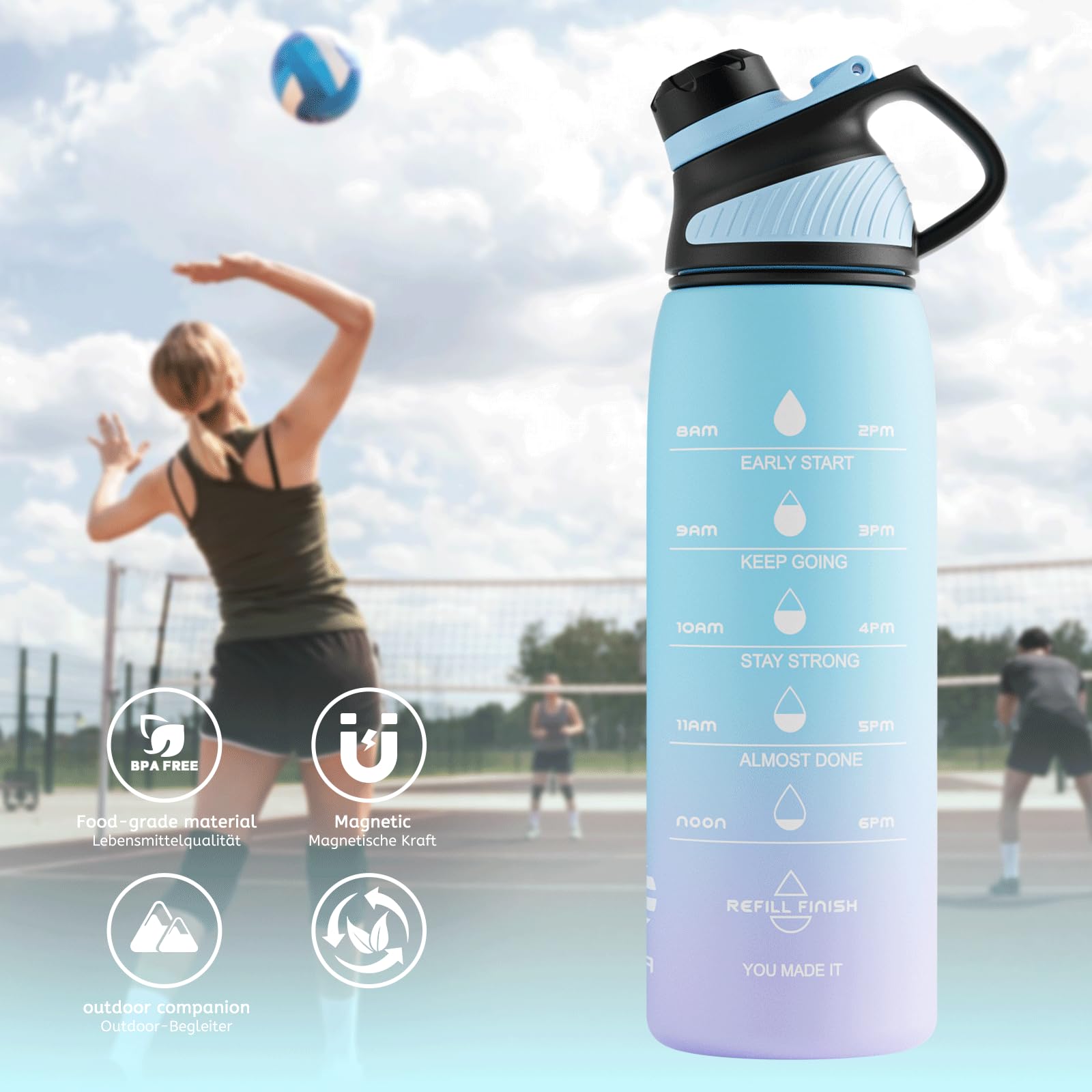 BPA-freie Trinkflasche Verco Premium Trinkflasche 350 Ml – BPA-frei, Mit Sieb & Schnappverschluss, Nachhaltig Für Sport & Freizeit