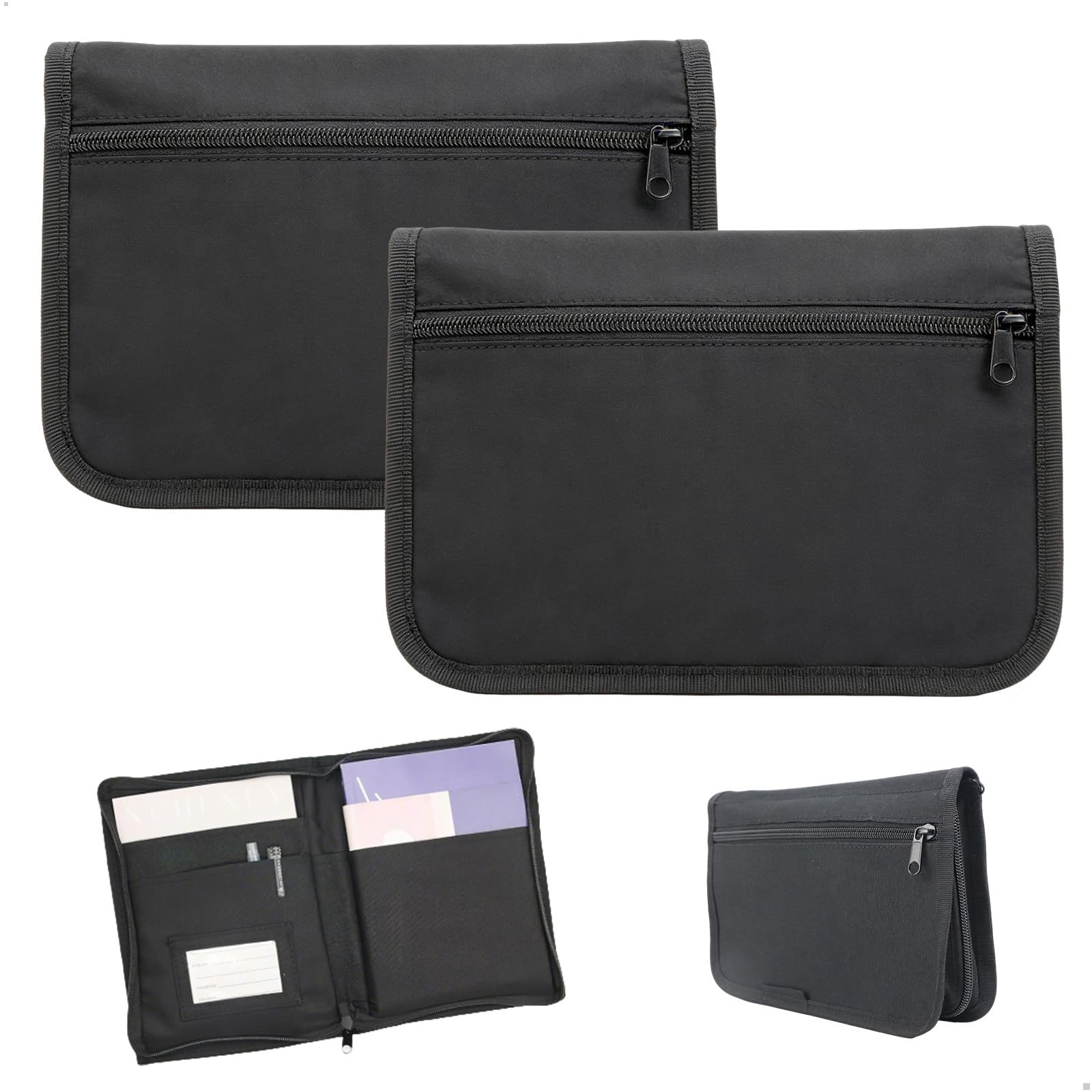 Pochette pour Véhicule, 2 Pièces Porte Document Voiture avec Plusieurs Compartiments, Organisateur de Boîte à Gants pour Voiture Manuelle, Multi-usages Pochette Papier Voiture