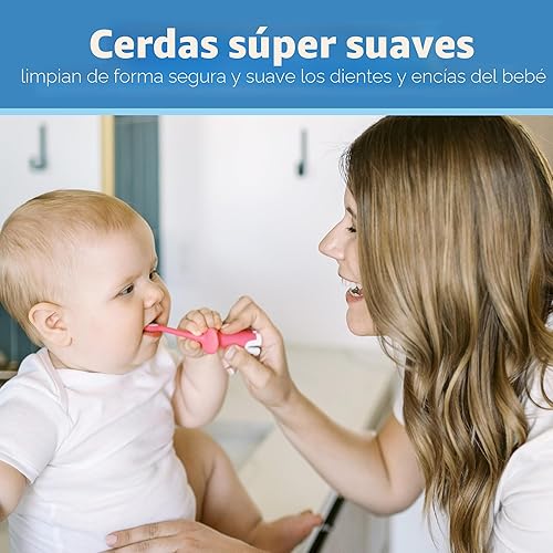 Miniatura 2 de Dr. Brown's Cepillo de dientes para bebés y niños pequeños, elefante, rosa, 0-3 años