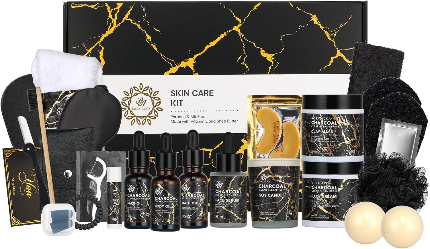 Skin care kit Skin Care Set, 28pcs Gifts for Women & Men includes Face Cream,Bath Oil, Scented Candle. Facial Skin Care Set, Body & Facial Kit for Women, Birthday Gifts for Women