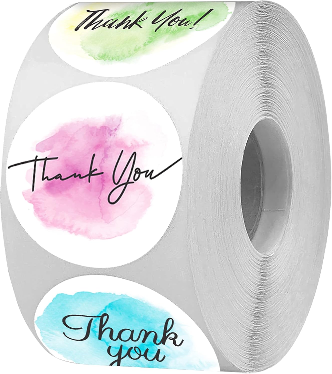 Rousrie (Pack of 500) Attractive 8 Different Design Thank You Stickers for Packaging and Small Business (Design 1)