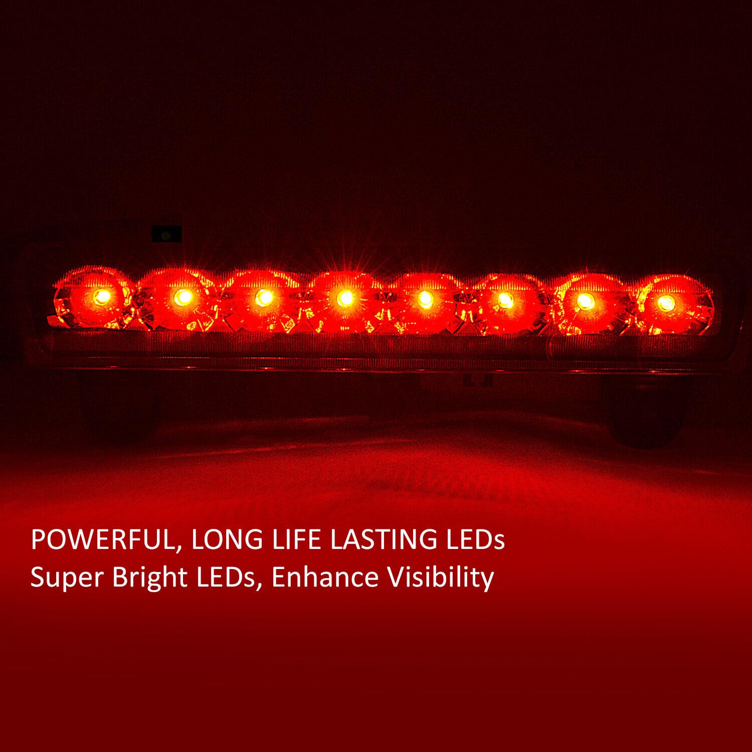 hawkrise LED Third Tail Brake Light [Compatible with 00-06 Suburban 1500 2500 / Tahoe / 00-06 Yukon & XL 1500 2500] (Red)