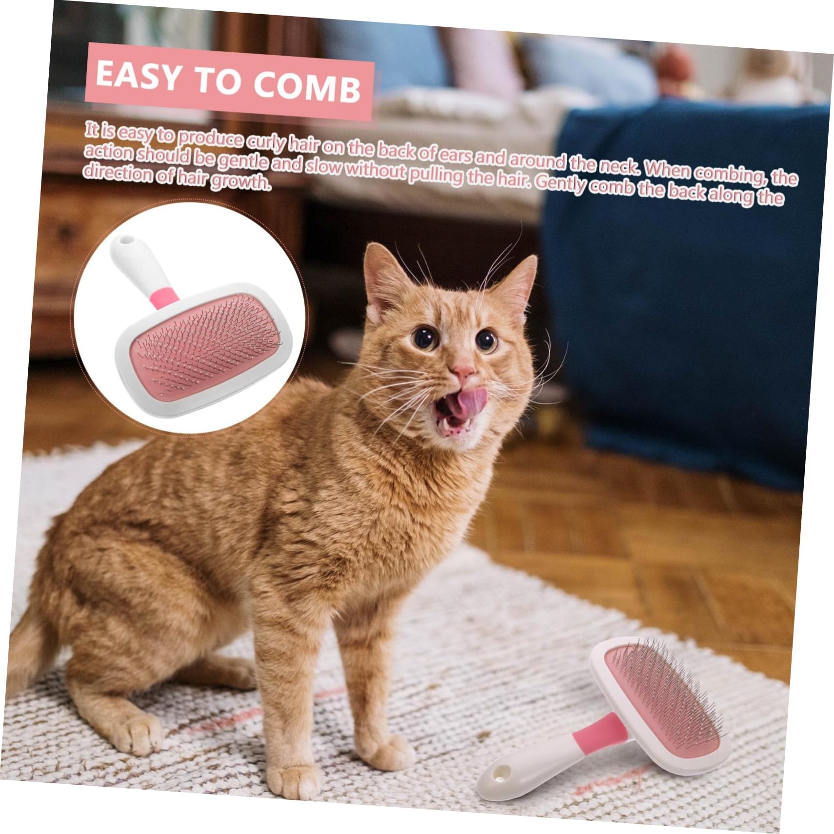 BESPORTBLE 3piezas Peine De Masaje Para Cepillo Deshedding Cepillo De Limpieza Para Gatos y Mango Ergonómico y Cómodo Para Baños y Cuidado Del Pelaje