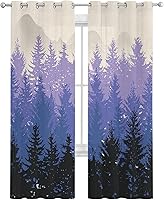 Vista 1 de Cortinas traslúcidas de bosque otoñal de 84 pulgadas de largo, juego de 2 paneles de cortinas para cocina, dormitorio, sala de estar, pasillo