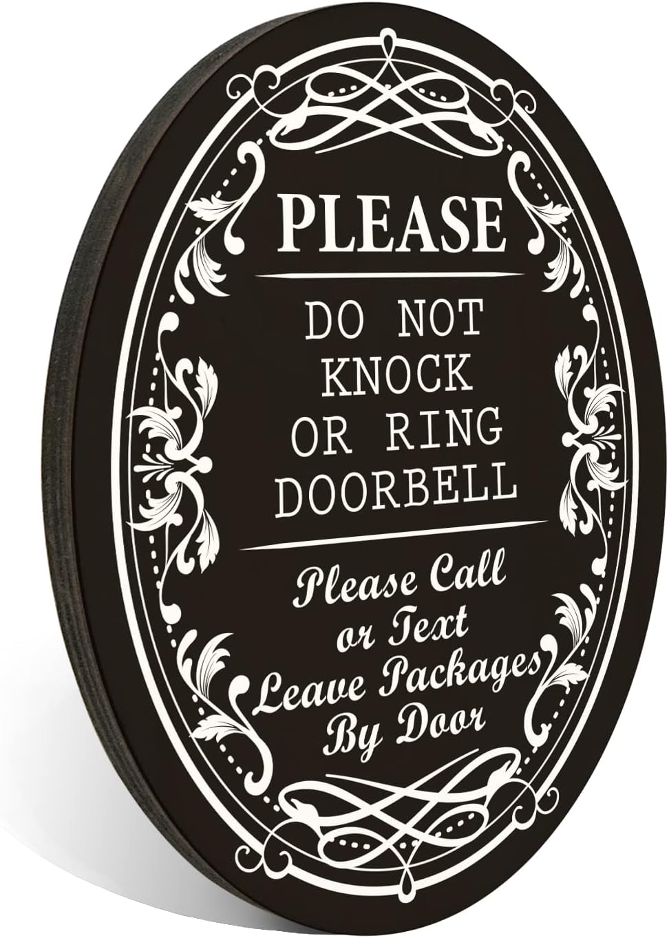 Please Do Not Knock or Ring Doorbell Sign, Please Call or