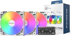 Montech GF120 PWM ARGB Lüfter, 3er Pack - 120mm, juodas, žema kaina Montech GF120 PWM ARGB Lüfter, 3er Pack - 120mm, juodas, žema kaina