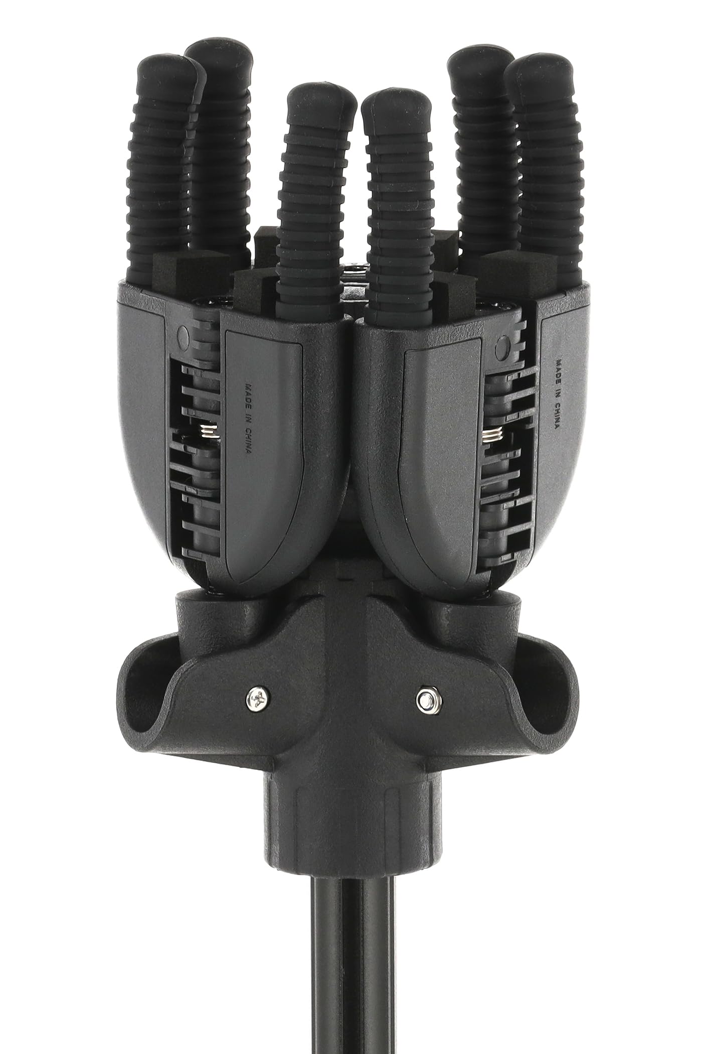 GEWA Gitarrenständer TripleGrip - Für bis zu 3 Akustikgitarren, E-Gitarren und Bässe - Rutschhemmend - Höhe 76-119 cm - Schonende Polster - Zusammenlegbar -schwarz GS-83B