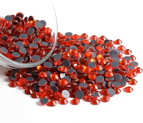 Miniatura 4 de 6000 diamantes de imitación termoadhesivos a granel, diamantes de imitación naranjas para ropa de manualidades, cristales termoadhesivos para