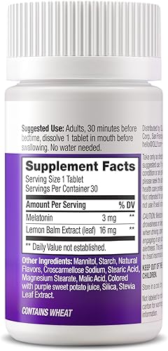 Miniatura 6 de OLLY Sleep Fast Disuelve, 3 mg de melatonina, bálsamo de limón, sabor a fresa, suministro para 30 días - 30 unidades