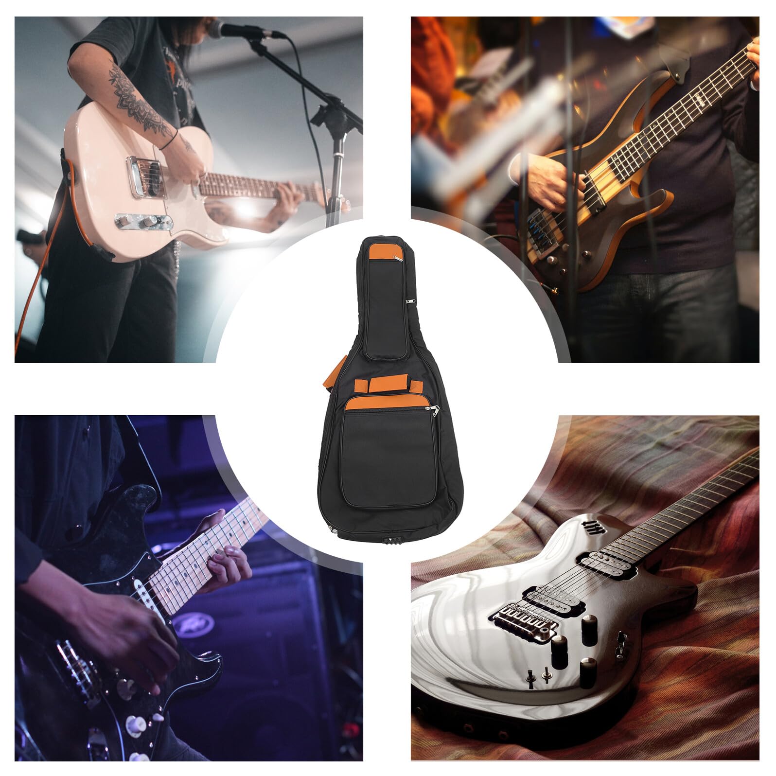 ERINGOGO Schwarze Canvas E-gitarrentasche mit Tragegriff, Leicht