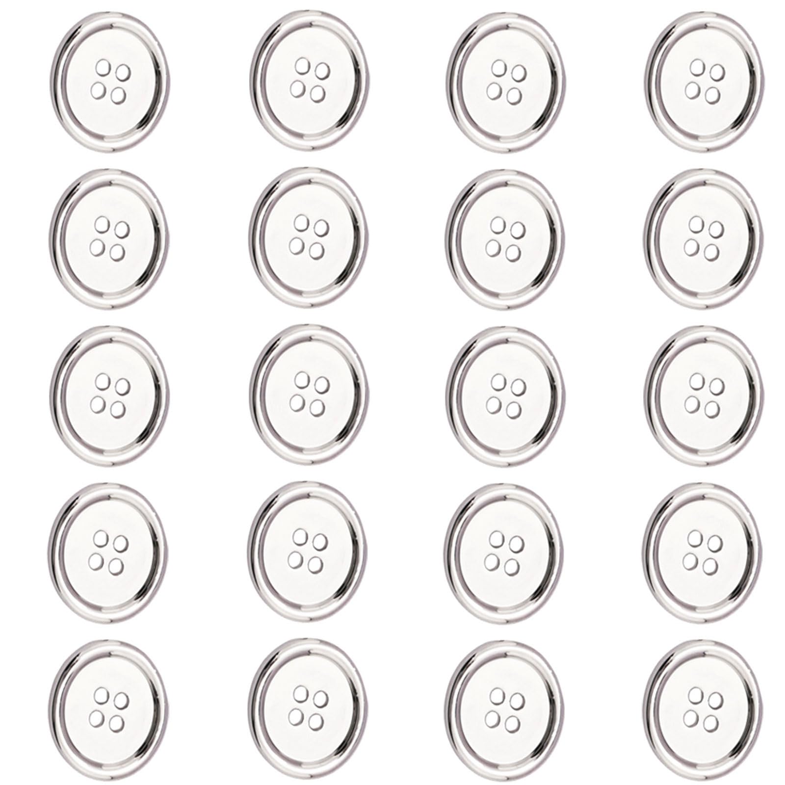 LUCKGONI High Alloy Metal Four Eye Sewing Button with Fine Edges for Fashion Projects and Home Decoration Craft