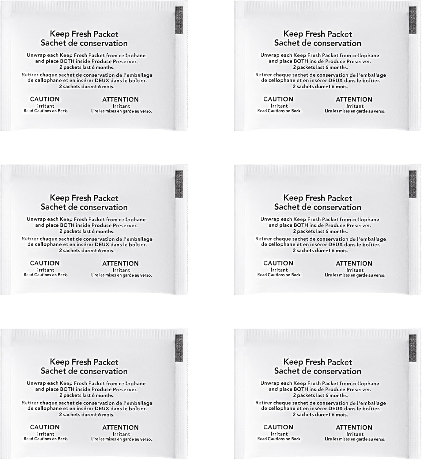 Refrigerator Produce Preserver ethylene absorber fruit fresh produce protector W10346771A (6 Packets - 3 Pack Included) Replacement for 2117689, AH3503014, EA3503014, PS3503014