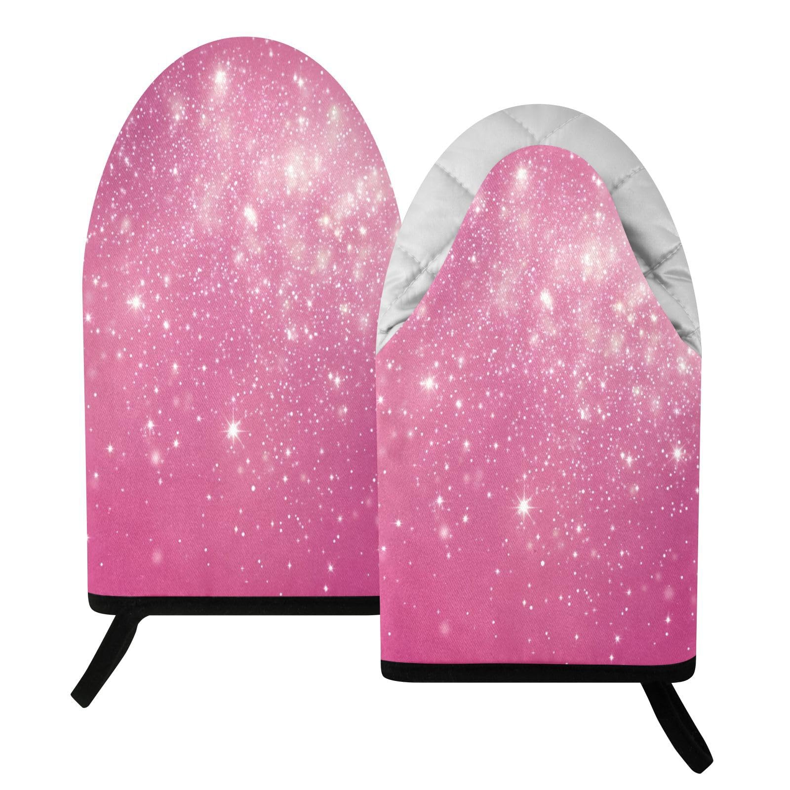 BURSTDDY Shiny Oven Mitt,Heat Resistant Kitchen Mitts for Cooking