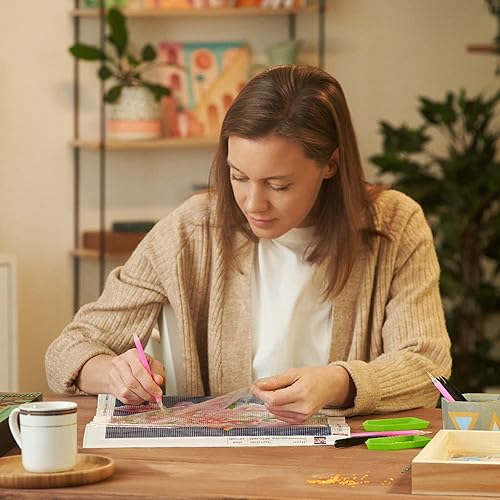 Miniatura 3 de ARTEZA Kit de pintura de diamantes 5D, paquete de 2, diseños florales, arte de diamantes de taladro completo para adultos, lienzo de 12 x 16