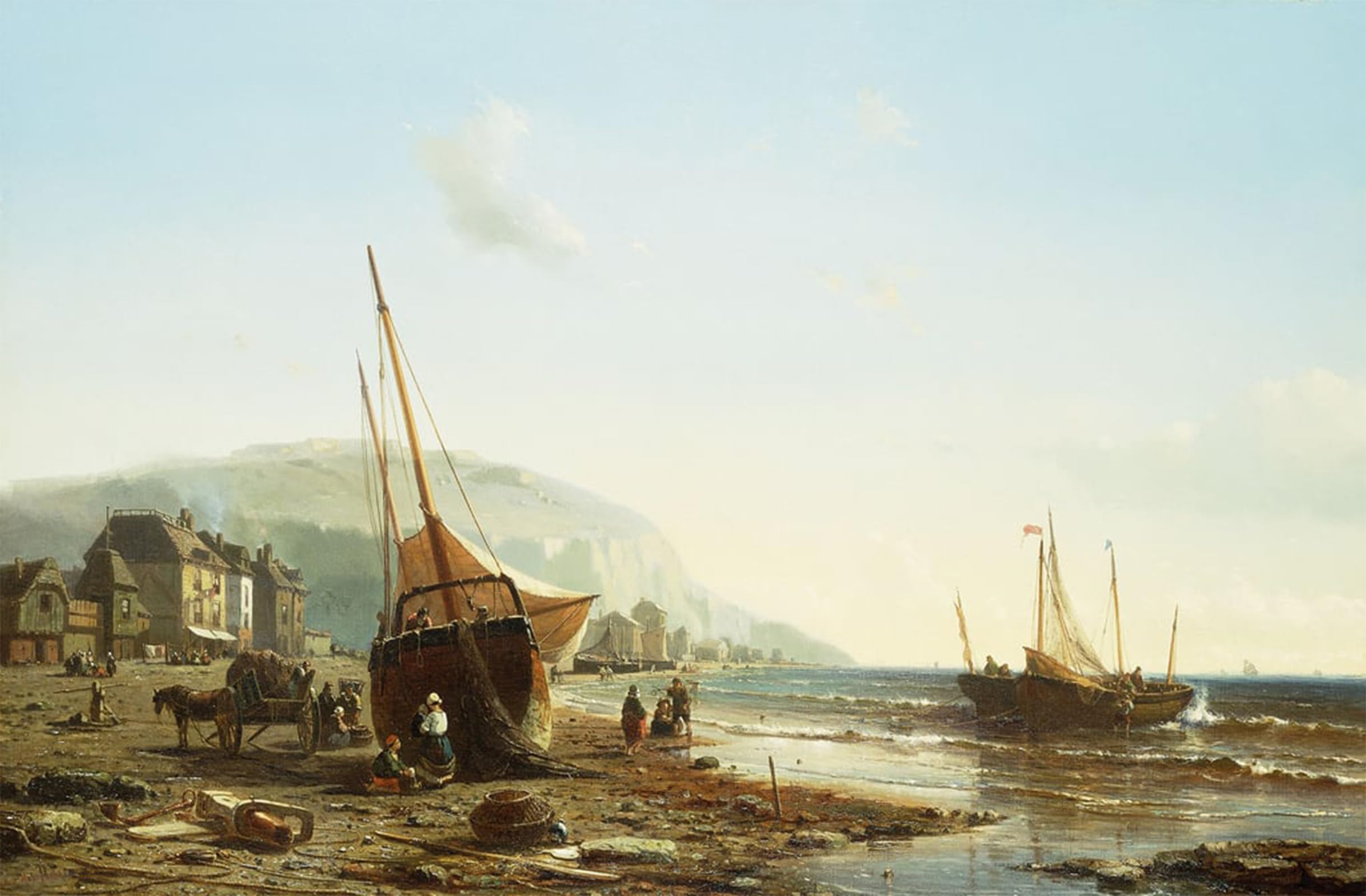 Artxlxxbn No Frame Famous Painting Art Wall Decor Abstract Art Picture On The Normandy By Mauritz Frederik Hendrik De Animal Pictures For Home Decor 60X90cm