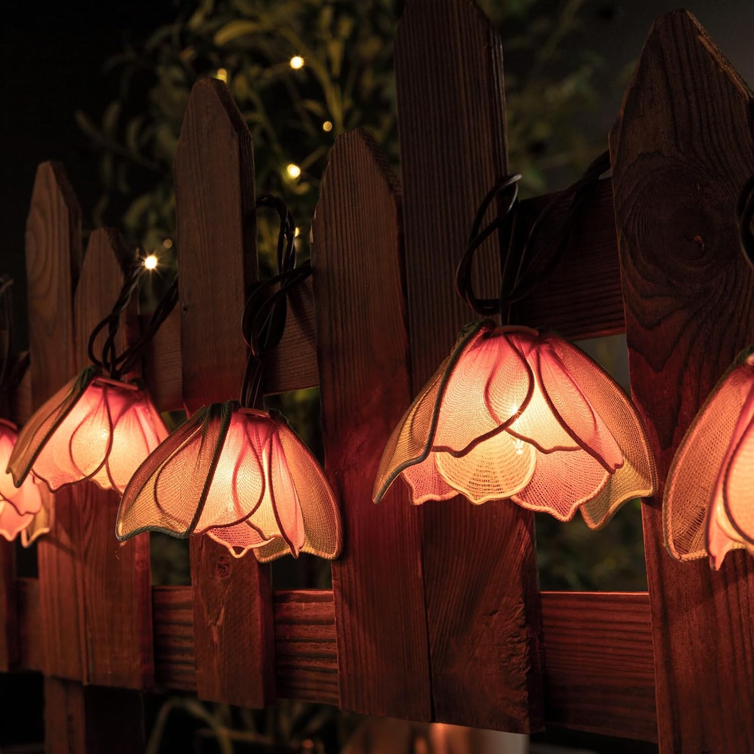 TWINKVILLA Decorative String Lights Plug in with 10 Bulbs, Flower Garland Fairy Lights Connectable Weatherproof Outdoor Indoor for Wedding Garden Pergola Bedroom Porch Floral Home Decor (Multicolor)