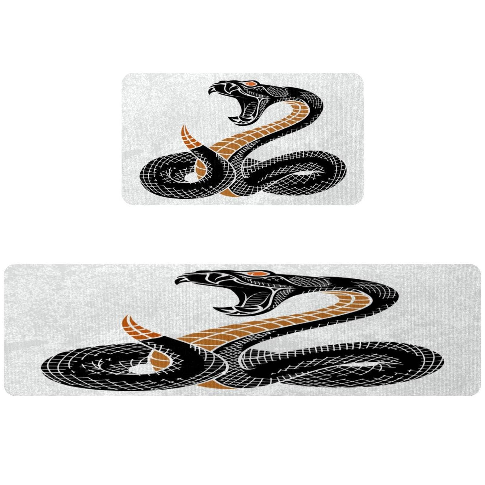 Tapis de cuisine motif serpent lot de 2 pour protéger le sol de la buanderie