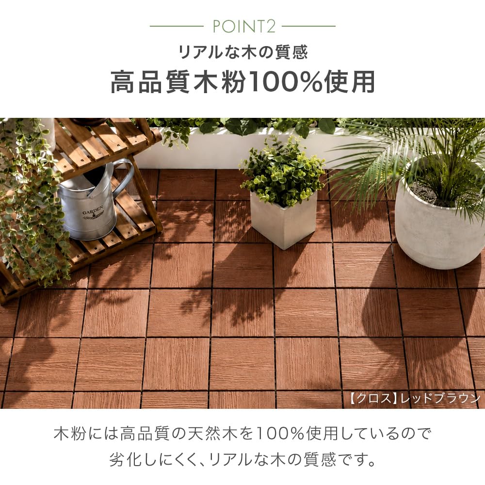 Amazon.co.jp: タンスのゲン ウッドパネル 人工木 9枚セット 0.8平米用 