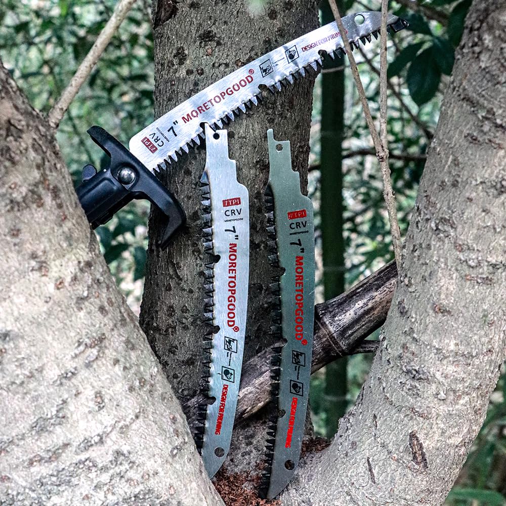 7 Inch Arc Curved Reciprocating Saw Blade with Chipconveyor Design, 7TPI Japanese Teeth with Arc Edge Wood Pruning Saw Blades for Tree Trimming, Wood Cutting,3-Pack