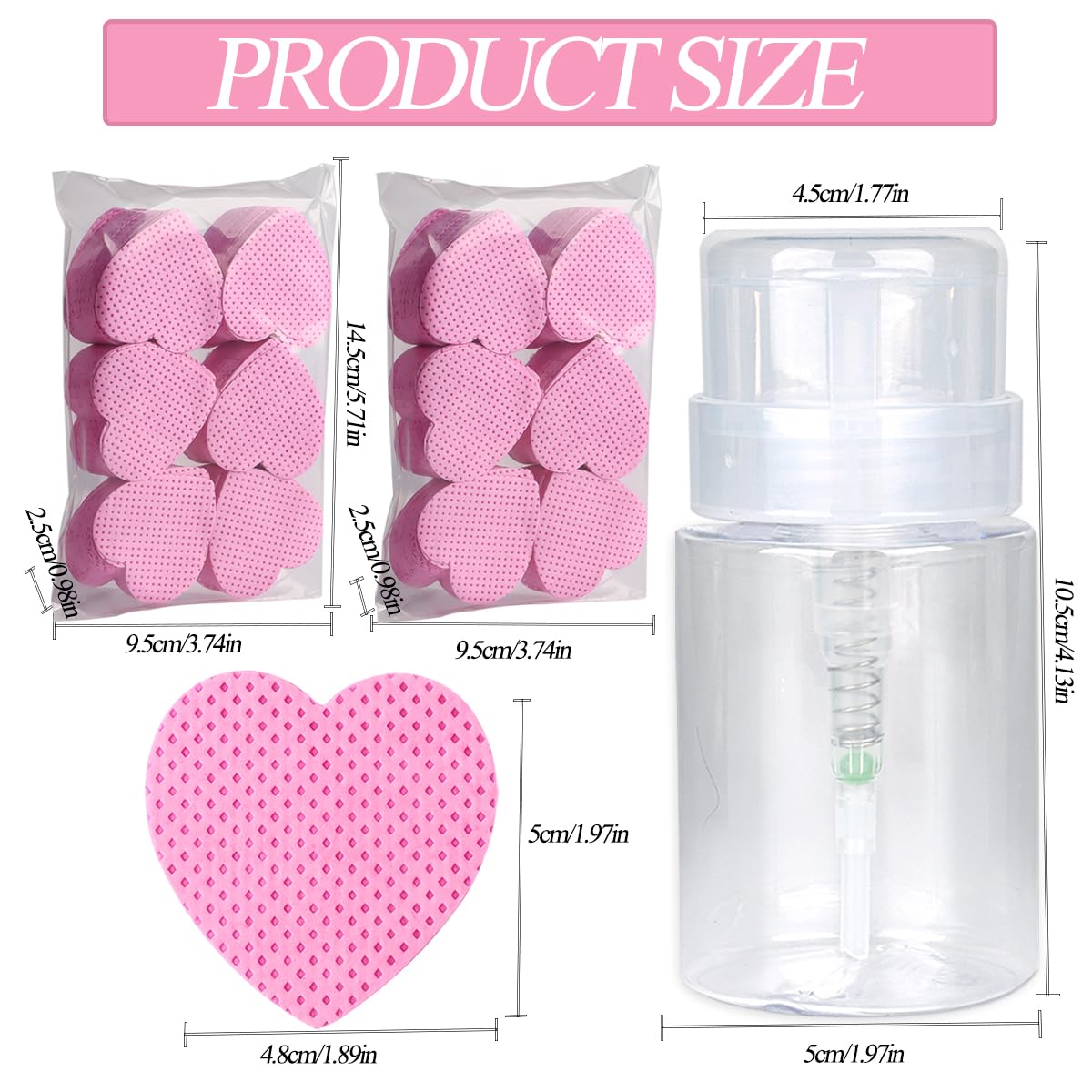 600 toallitas para uñas sin pelusa con botella de bomba de prensa vacía de 100 ml, removedor de esmalte de gel, almohadillas de algodón limpias y dispensador de acetona, toallitas de pegamento de