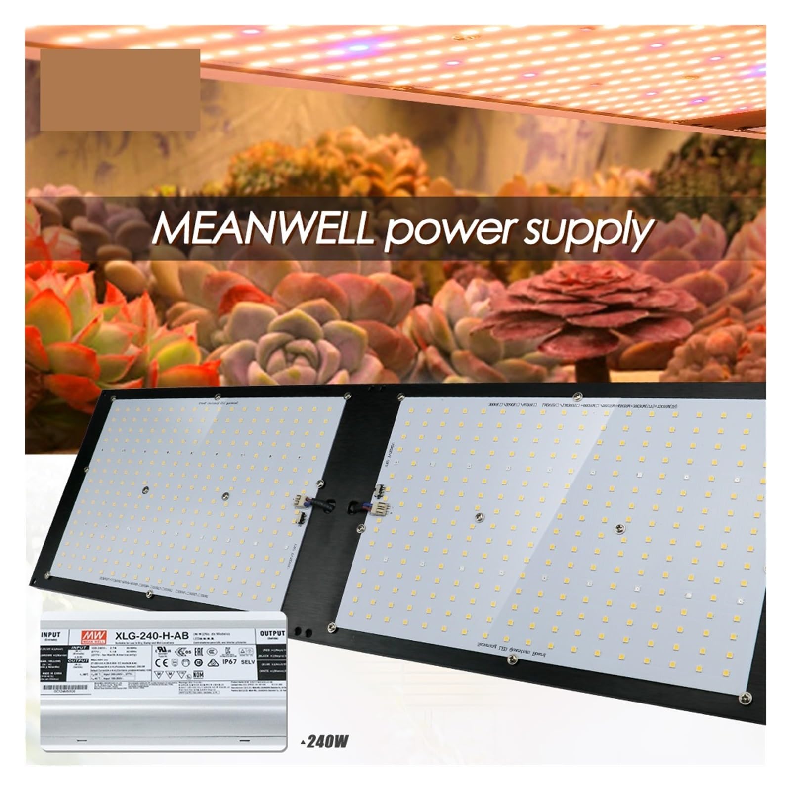 Lampe de Plante, LM301H Dimmable 240w Tech Panneau LED Kit de Culture hydroponique Lampe Phyto for éclairage de Croissance de Plantes de Serre(3000K IR UV 660 450)