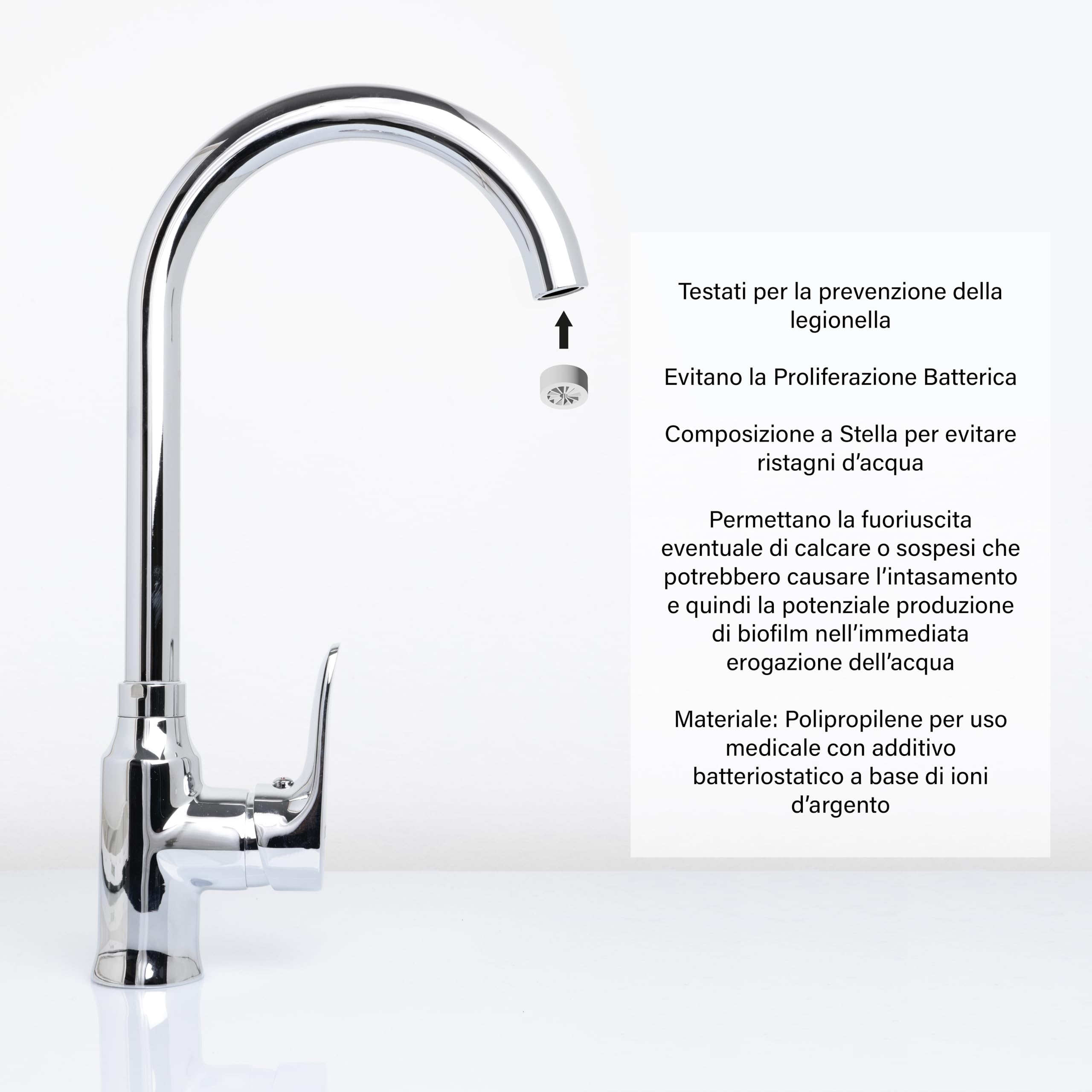 Bioh - Filtro Acqua per Rubinetto: Kit 100pz. Aeratori Rompigetto Batteriostatici