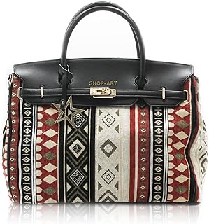 SHOP ART borsa Maxi In Eco Leather Tessuto In Jacquard