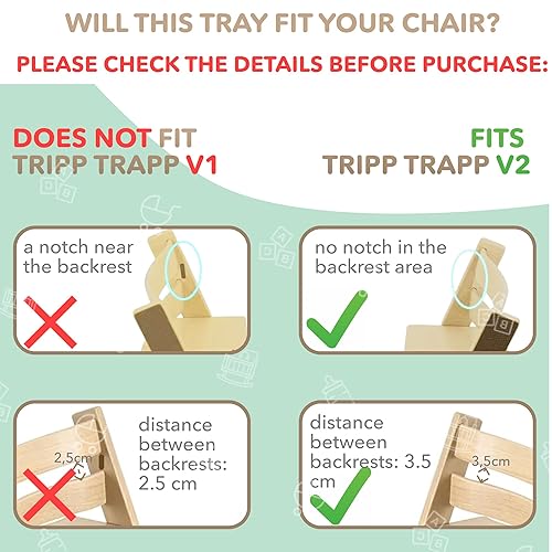 Miniatura 2 de Bandeja para silla alta compatible con silla Stokke Tripp Trapp - Rosa polvoriento mate - Sin placa de succión - Diseño ergonómico curvado - Sin