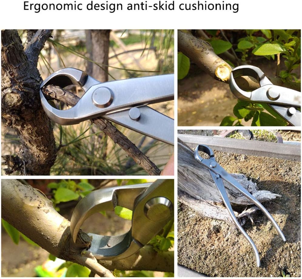 Concave Cutter Bonsai Cutter - Stainless Steel Round Edge Knob Cutter Gardening Tool Hand Forged Bonsai Concave Branch Cutter 8.2 inch