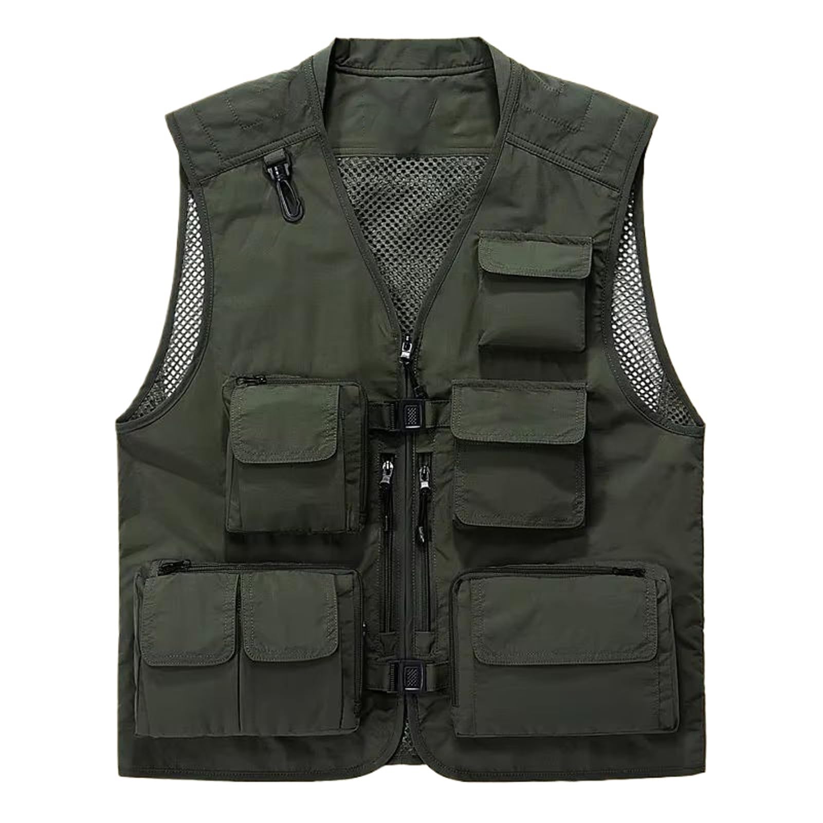 Chaleco de verano para hombre multibolsillos corte delgado 8