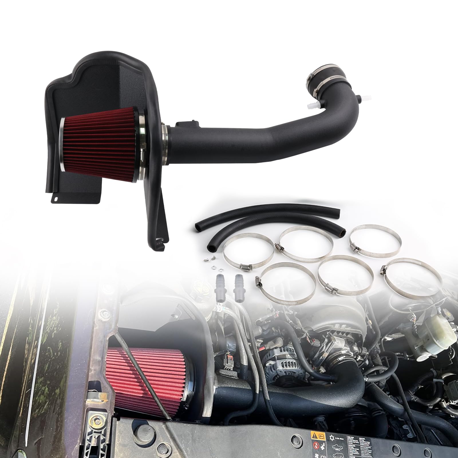 BAGARAATAN Cold Air Intake for 2014-2019 Chevy GMC 5.3L 6.2L