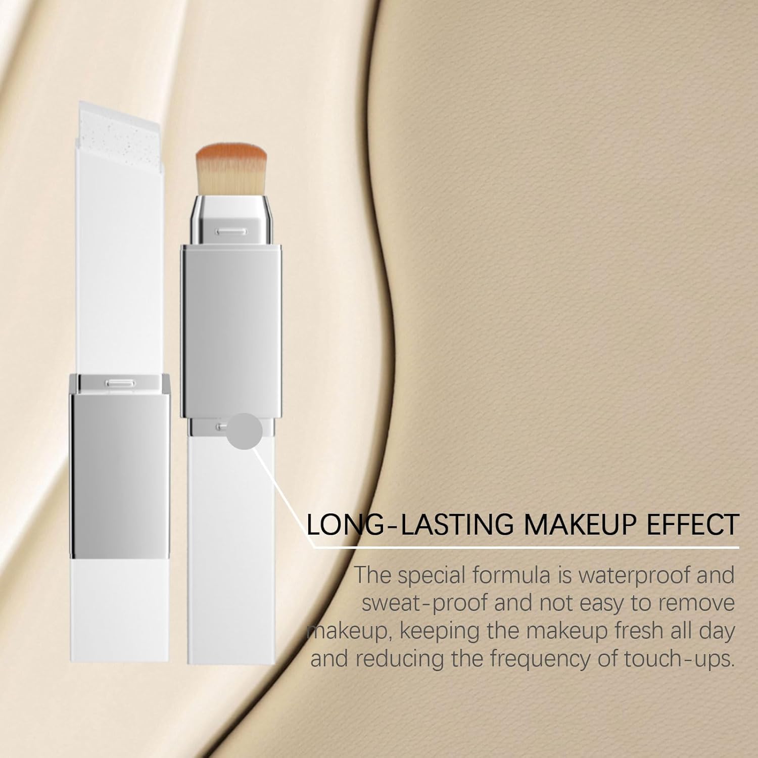 New Blanc Cover Cream Stick V - Color Changing Foundation Stick - Hydrating Concealer Base Makeup, Dual-Ended with Built-in Brush, Portable for Daily Use (Ivory White) - Image 7