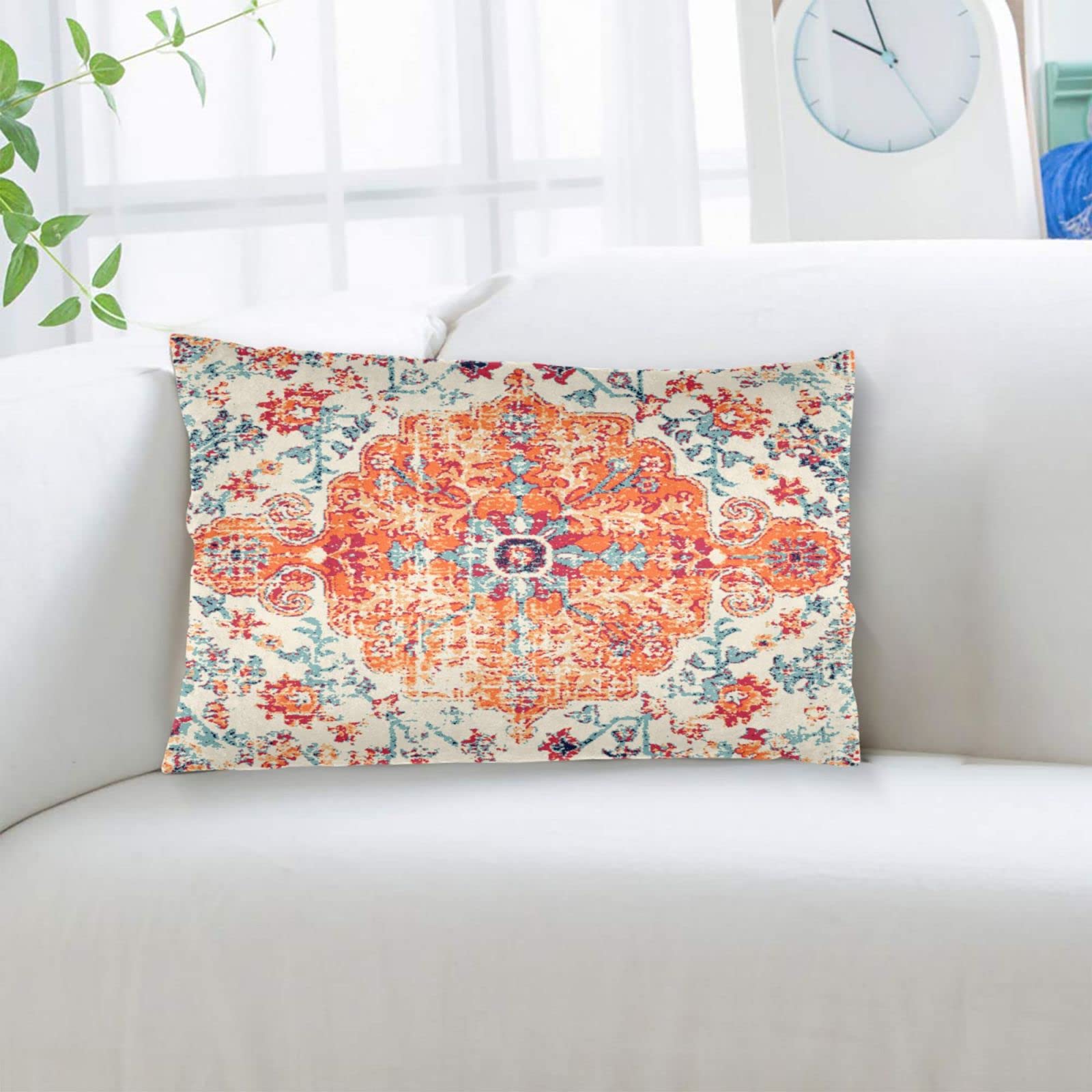 Set Di 2 Federe Per Cuscini Boho A Spina Di Pesce – 30x50 Cm, Blu Navy E Bianco, In Cotone E Lino