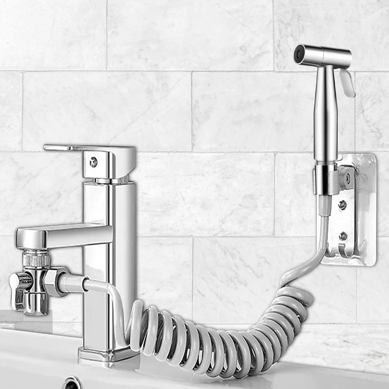 1 pz Tubo doccia telescopico, 3m Tubo doccia con set doccetta bidet 1 nastro adesivo per spruzzatore, bidet per toilette, lavandino, rubinetto