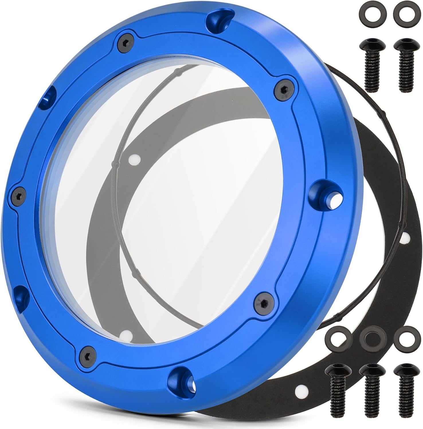 Clear Derby Cover for Harley 99-17 Softail Dyna Touring Models, Blue