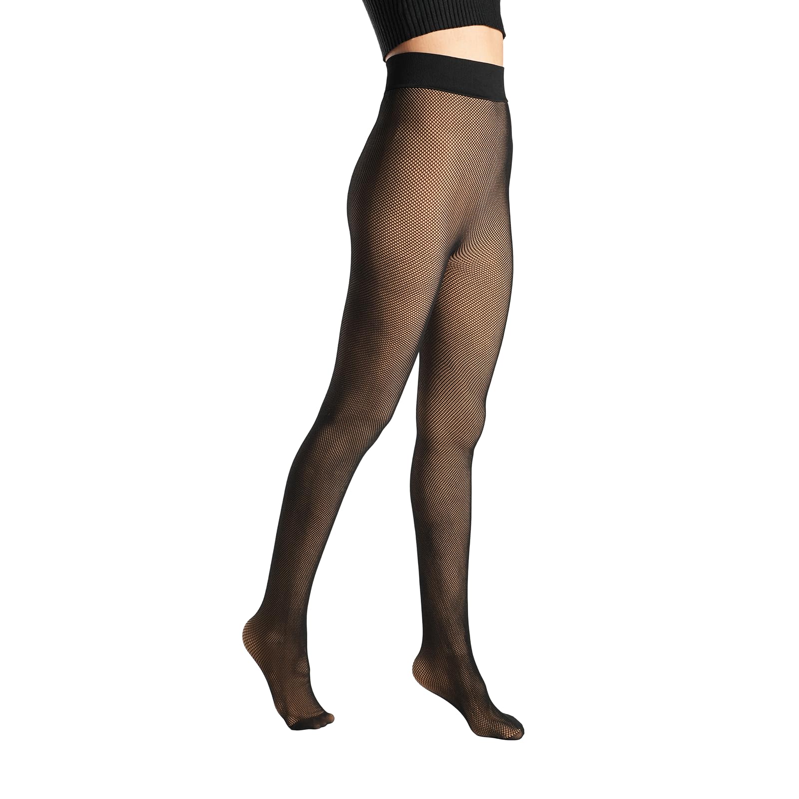 Women Fishnet Fur Stockings | Stretchable Black Fleece-Lined Thermal | Soft Waistband |Free Size (S-XXL (24-42) In)-image-37