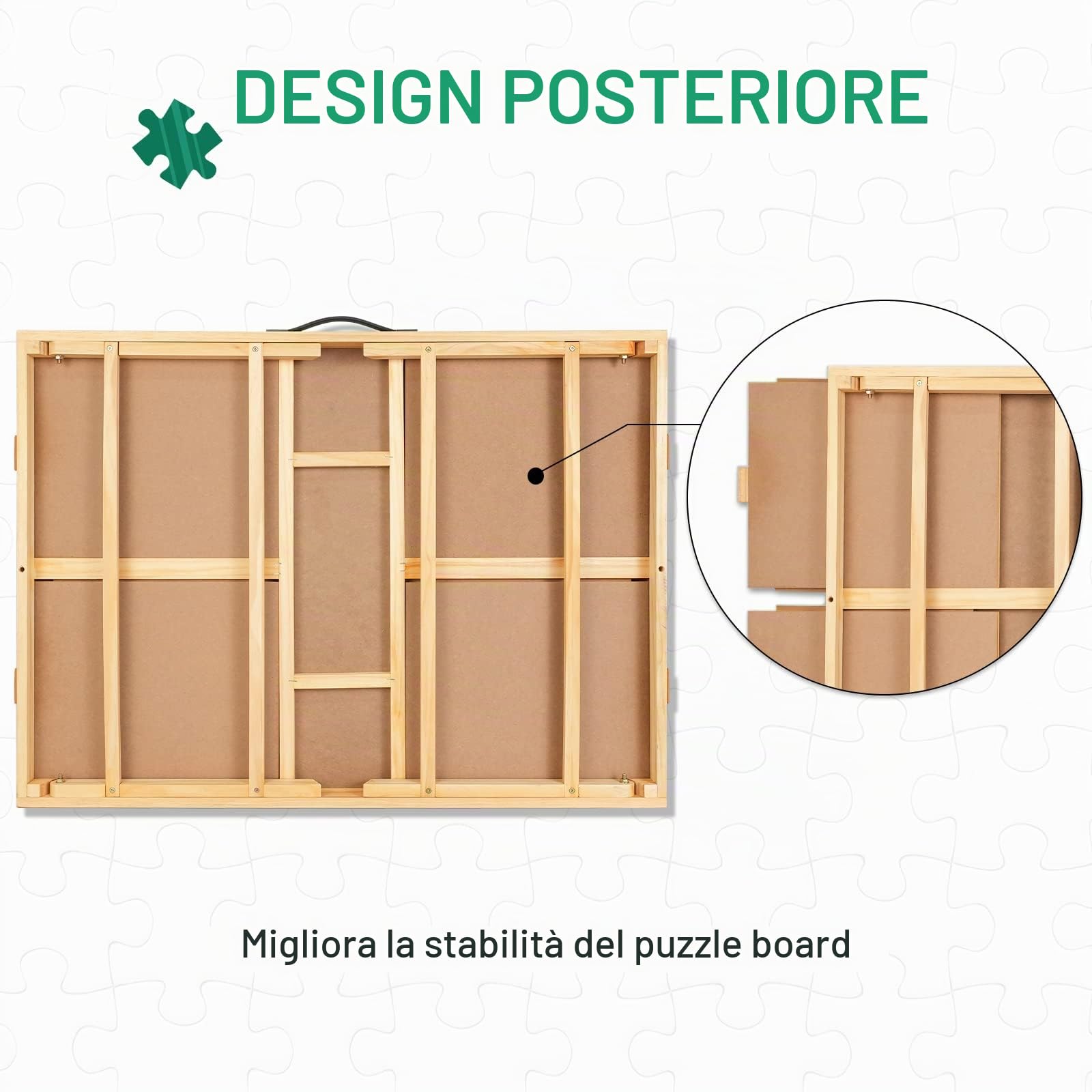 1500 pezzi tavolo puzzle portatile con gambe, 64 x 87 cm, in legno regolabile con 4 cassetti e copertura, regalo di compleanno per mamma, 3 angoli di inclinazione, tavolo puzzle per adulti