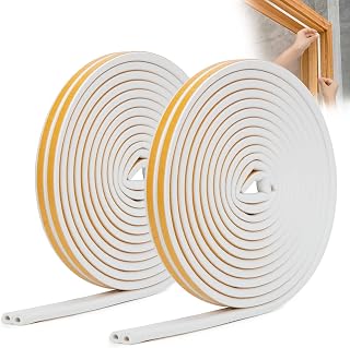 YOUSHARES Exclusively for Doors - Draught Excluder for Window Weatherstrip Window Insulation Tape 16m/52ft Adhesive Rubber Seal Strip Soundproof Door Seals Weatherstrip (White)