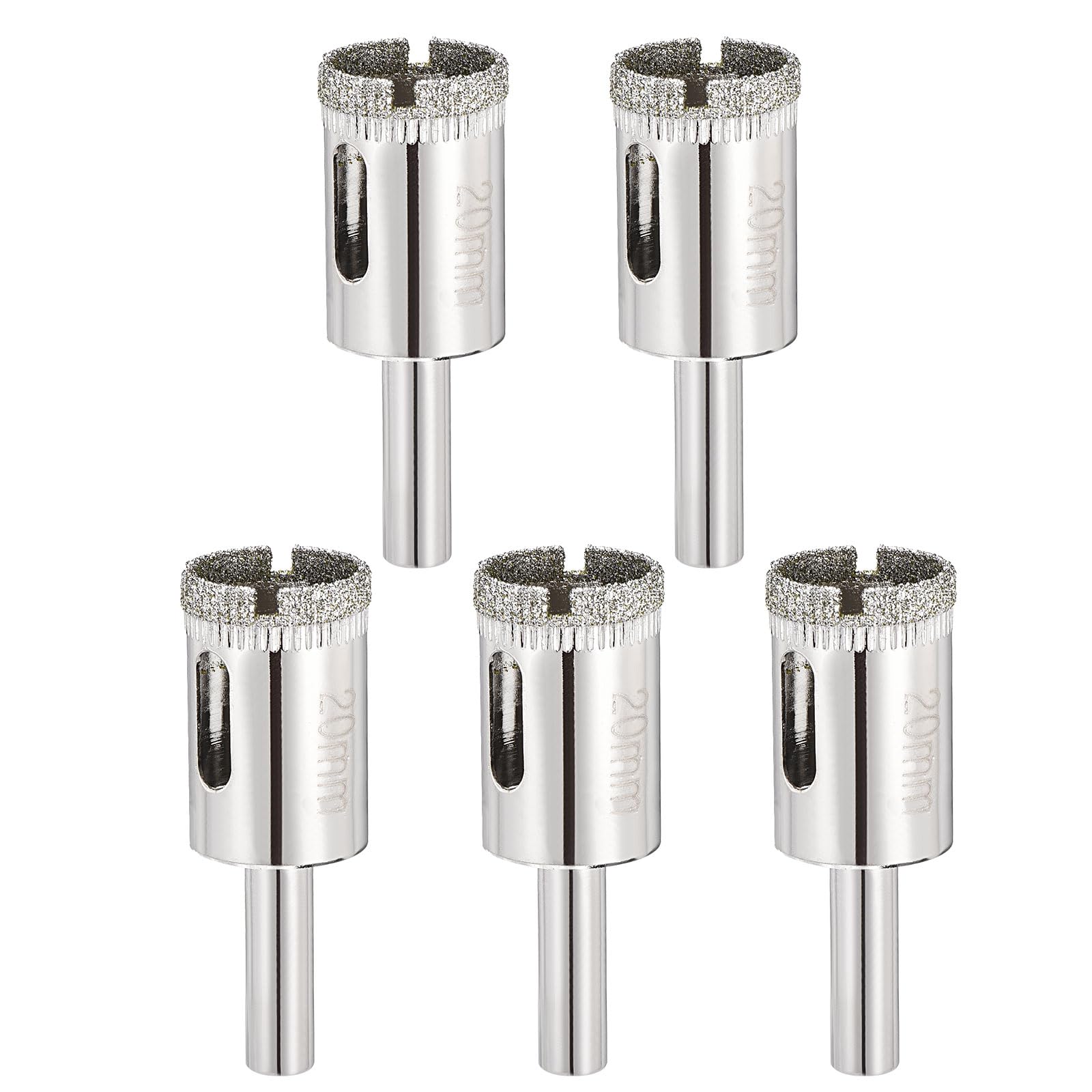 PATIKIL 5pcs 25/32" (20mm) Diamond Hole Saw, Glass Diamond Hole Cutters Hollow Core Drill Bits for Fiberglass, Tile, Porcelain, Ceramic