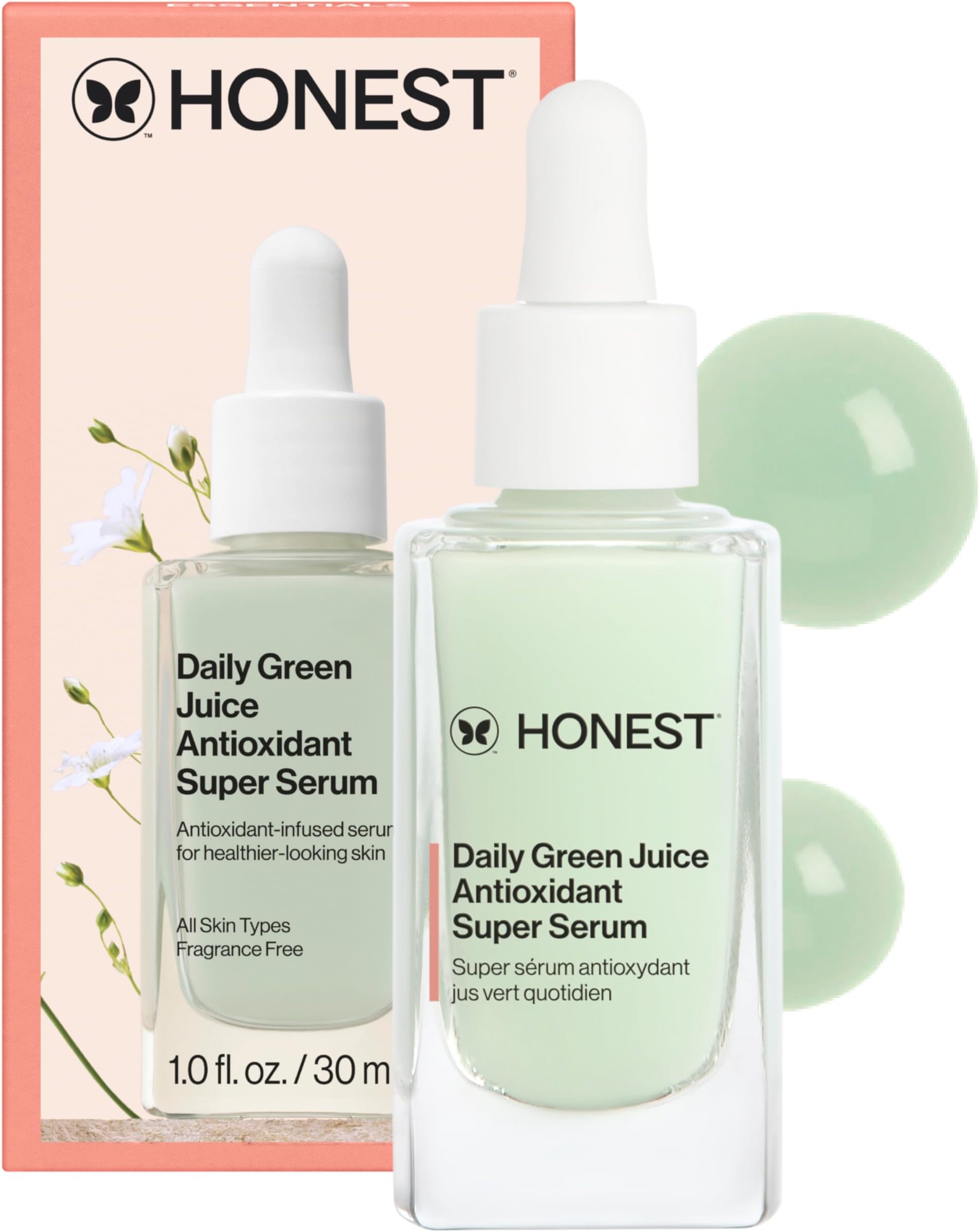 Honest Beauty Daily Green Juice Antioxidant Super Serum, Unscented, 1 fl oz