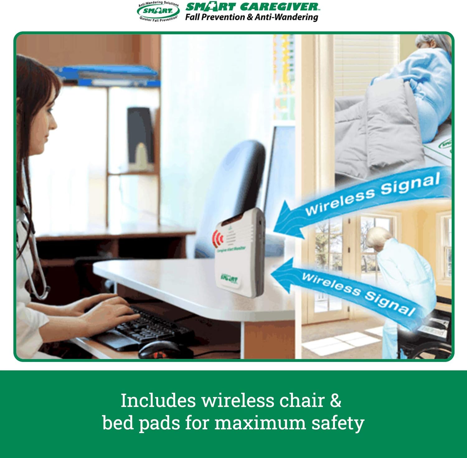 Featured Product Smart Caregiver Wireless Alarm with Bed Sensor Pad and Chair Sensor Pad- No Alarm in Resident’s Room! 🛒 Crazy Deals Smart Caregiver Wireless Alarm with Bed Sensor Pad and Chair Sensor Pad- No Alarm in Resident’s Room!