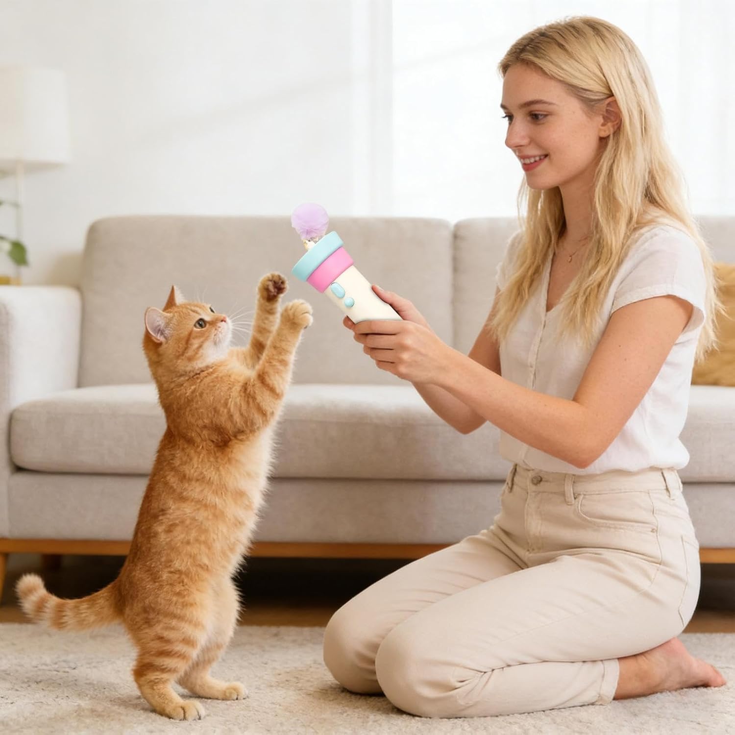 Interactive Electric Cat Toy - Automatic Teaser for Kitten Play | Engaging Indoor Game with Movement Sensors & Fun Chasing Features for Enrichment Exercise Boredom Relief Home