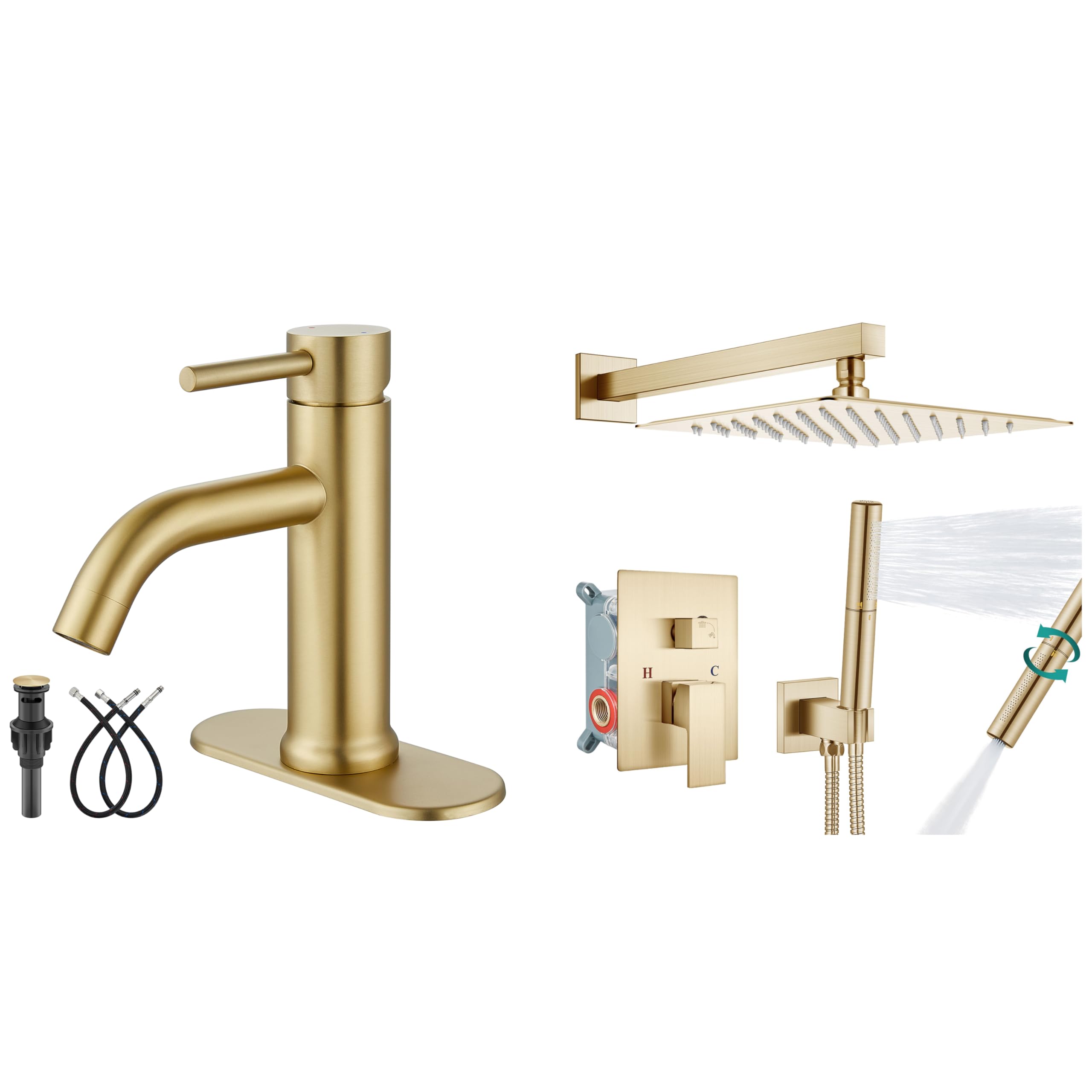 Hcfyauis Bathroom Faucet Shower System