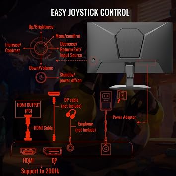SANSUI 24 Inch 180Hz Gaming Computer Monitor, FHD 1080P for Game Office