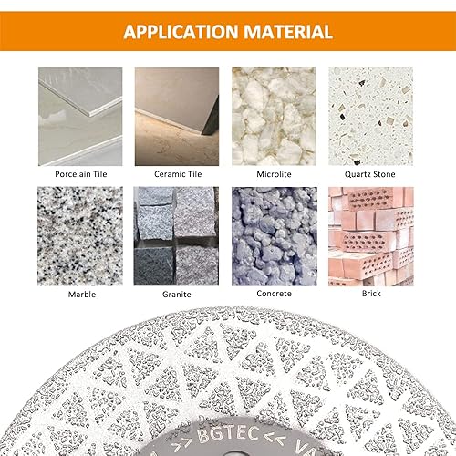 Miniatura 4 de BGTEC Rueda de corte de granito de diamante, disco de corte y molienda de diamante soldado de doble cara de 4-12 pulgadas para azulejos de