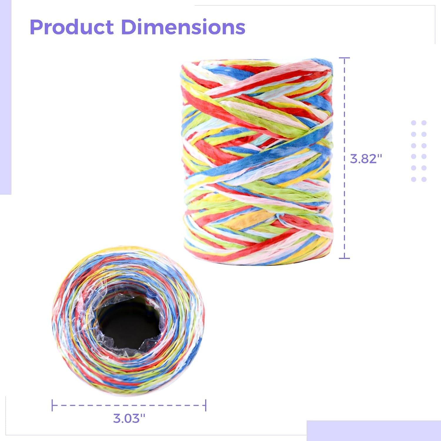 3 Rolls Colored Paper String Raffia Ribbon, Rainbow Gift Wrapping String, Colorful Paper Twine for Gift Packaging, Raffia Wrapping Ribbons Twine for Party Decor DIY Craft Decoration
