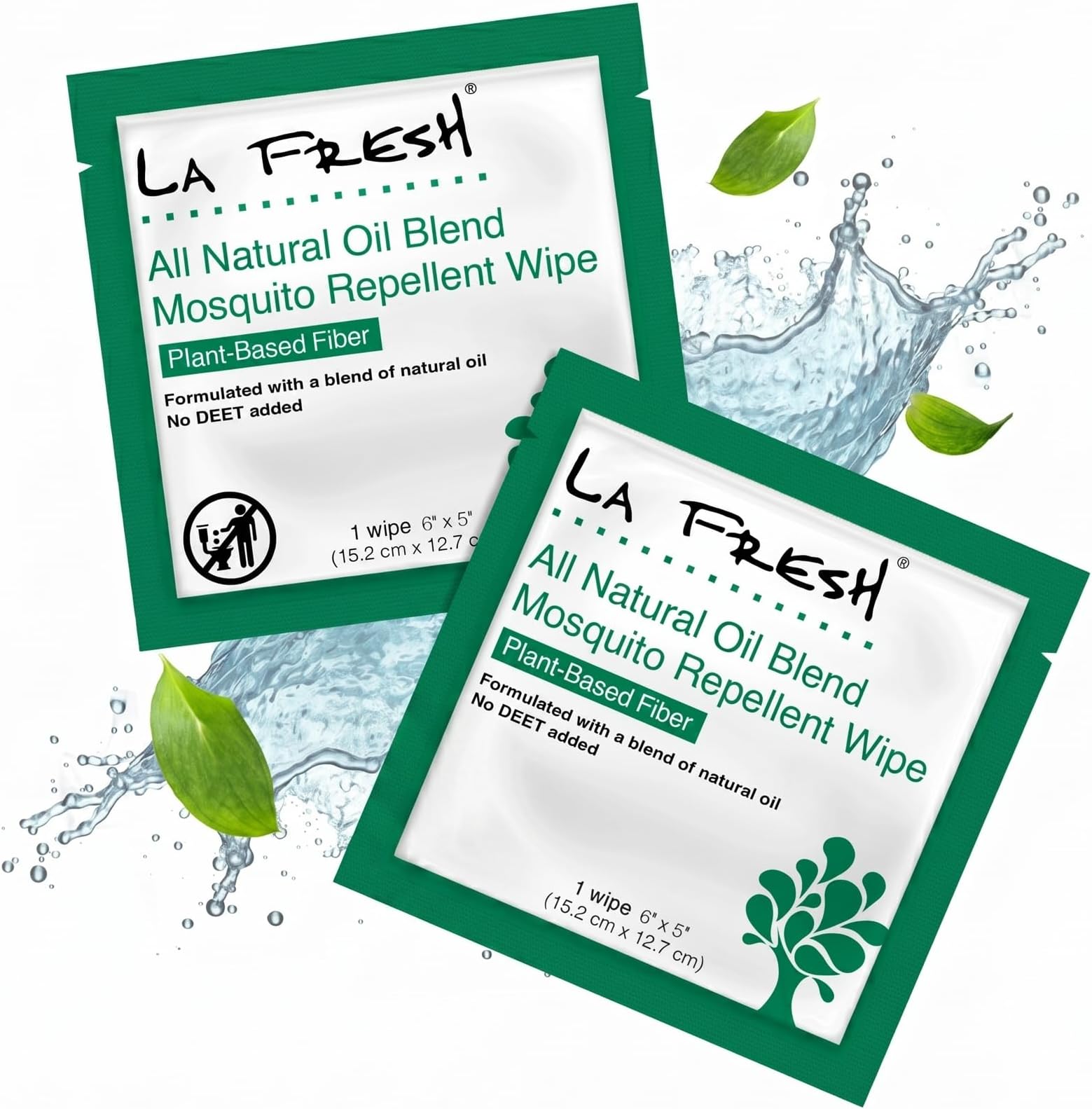 Natural Mosquito Repellent Wipes - Long Lasting Bug Repellant - Pack of 50