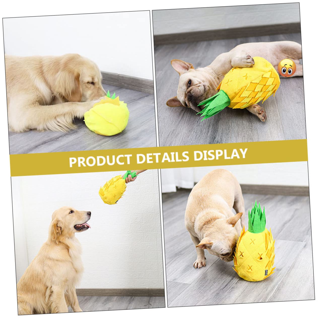 Toddmomy Jouet Ananas pour Chien Jouet à Tétine Distributeur De Nourriture Intérieur Occupation pour Chiot