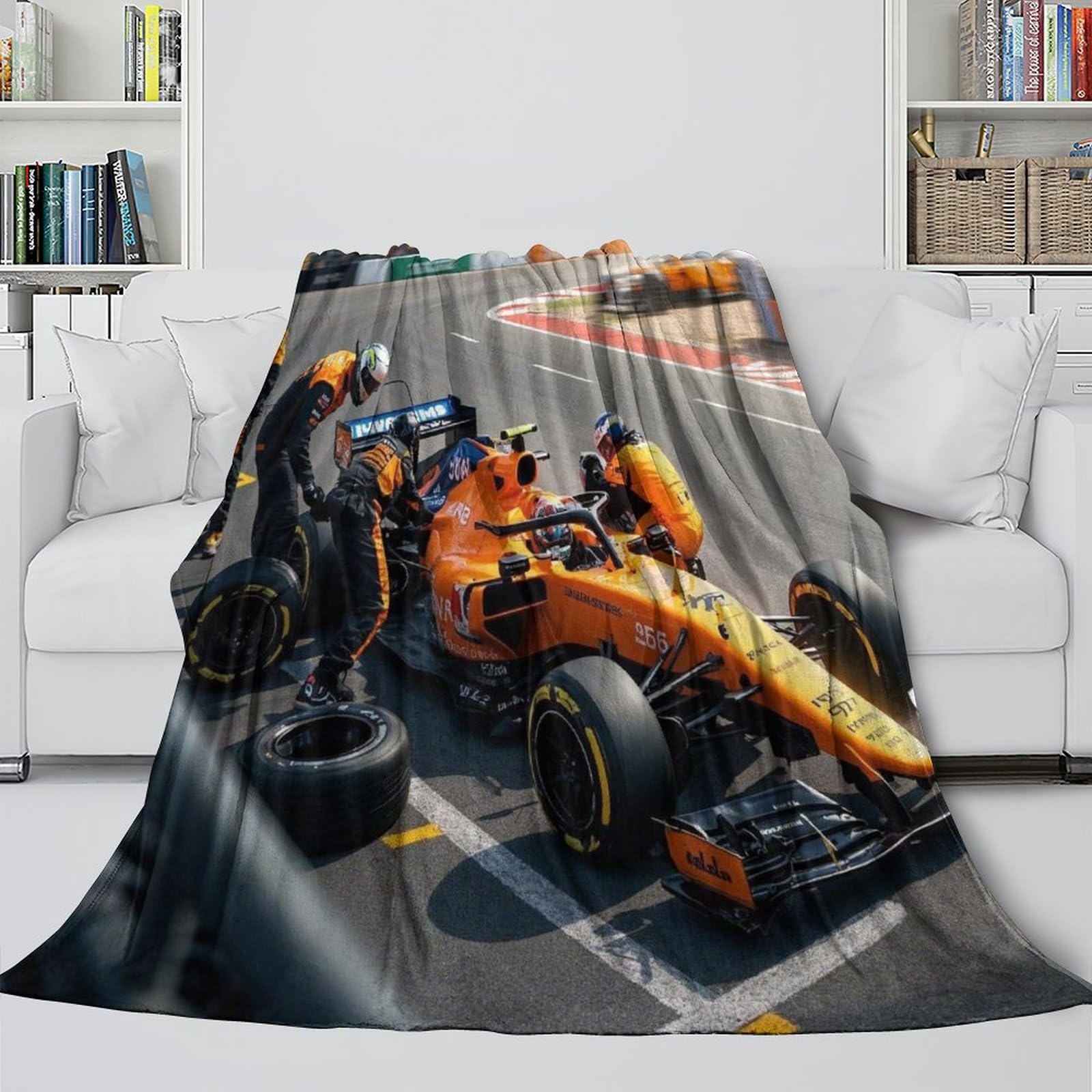 Ekstremalne dywany w stylu Formulaa Racing na sofy, miękkie i ciepłe dywany, odpowiednie na wszystkie pory roku do dekoracji wzoru pit stop 70x80 cali (180x200 cm)