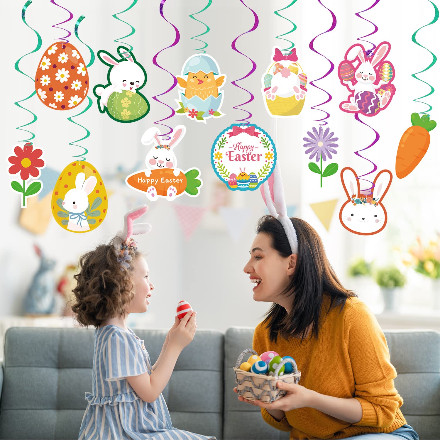 54 vortici colorati da appendere, per feste, spirali a spirale, decorazioni da appendere per compleanni, matrimoni, baby shower, forniture per feste